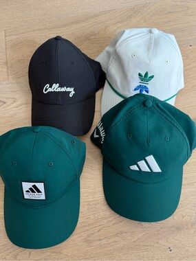 Lot of (4) adidas and callaway Hats with Logo